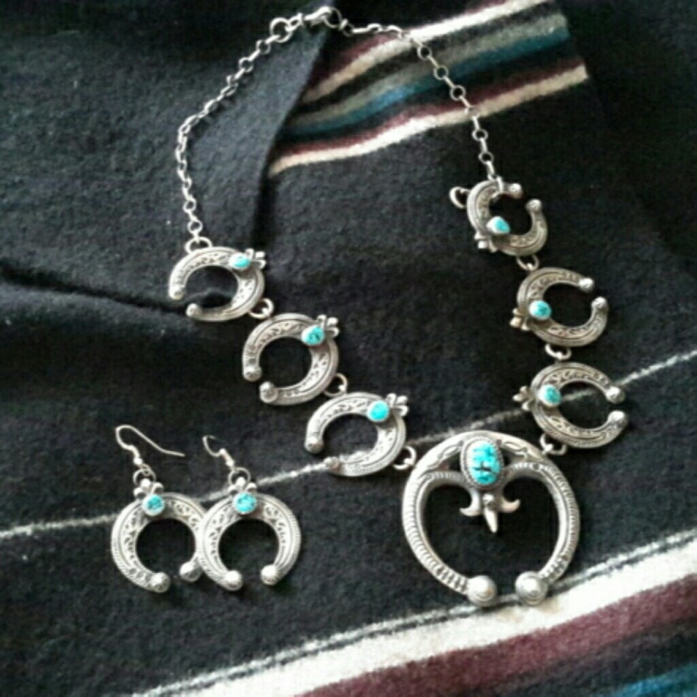 Squash Blossom Necklace and Earrings
